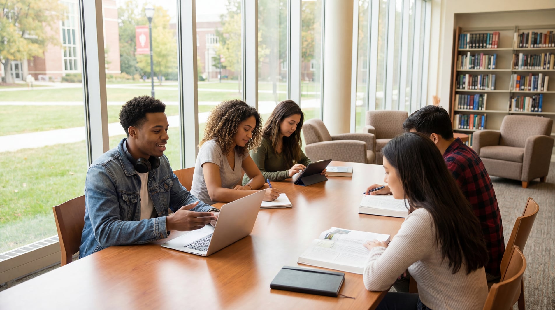 Student gebruikt spraakdicteren voor studeren
